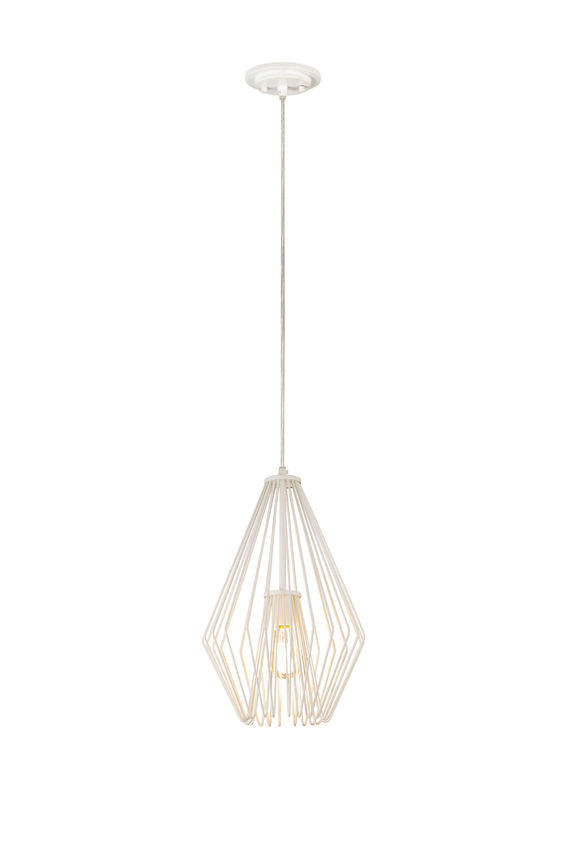 Z-Lite Quintus 13" 1-Light Gloss White Steel Mini Pendant Light