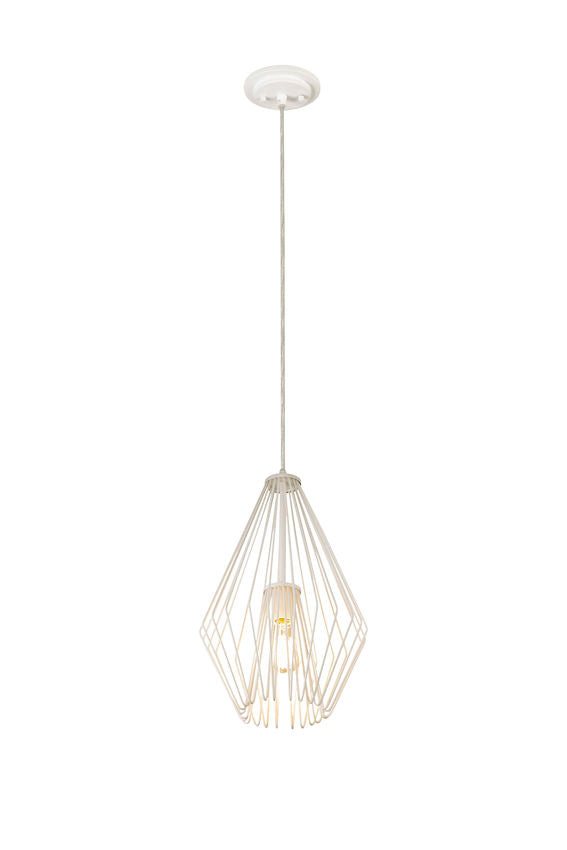 Z-Lite Quintus 13" 1-Light Gloss White Steel Mini Pendant Light