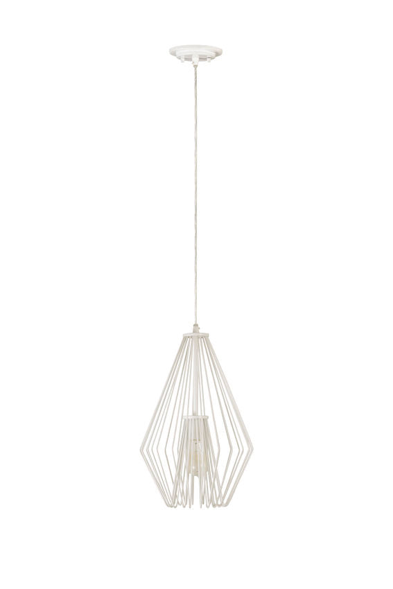 Z-Lite Quintus 13" 1-Light Gloss White Steel Mini Pendant Light