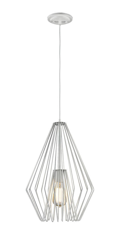 Z-Lite Quintus 13" 1-Light Gloss White Steel Mini Pendant Light
