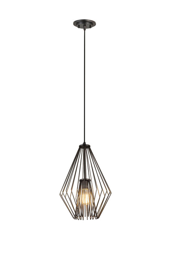 Z-Lite Quintus 13" 1-Light Plated Bronze Steel Mini Pendant Light