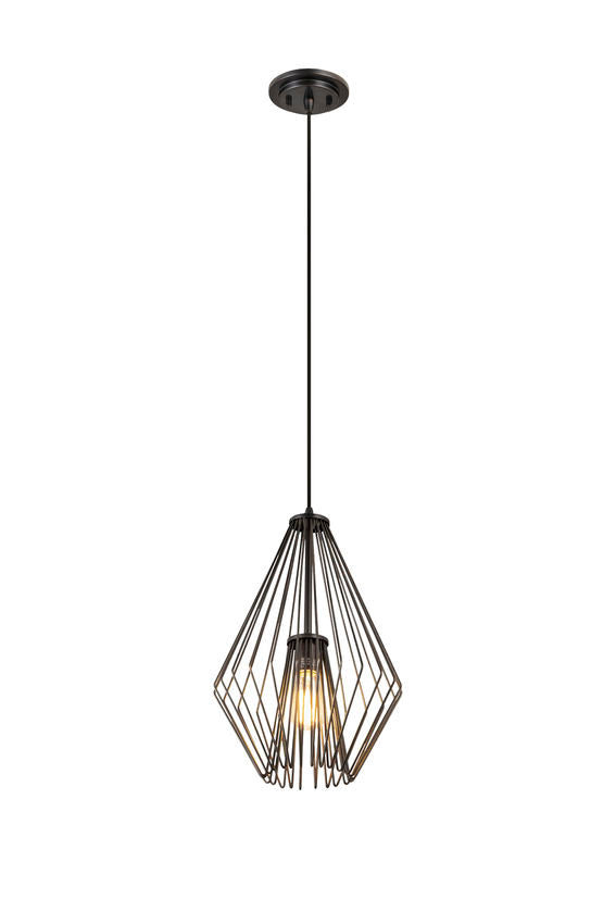 Z-Lite Quintus 13" 1-Light Plated Bronze Steel Mini Pendant Light