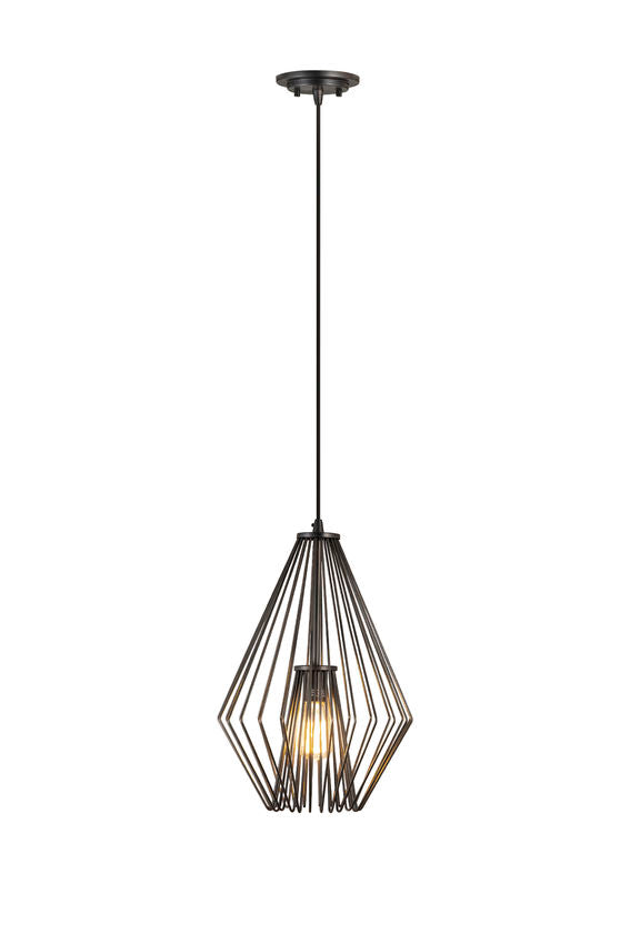 Z-Lite Quintus 13" 1-Light Plated Bronze Steel Mini Pendant Light