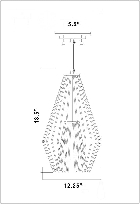 Z-Lite Quintus 13" 1-Light Rubbed Brass Steel Mini Pendant Light