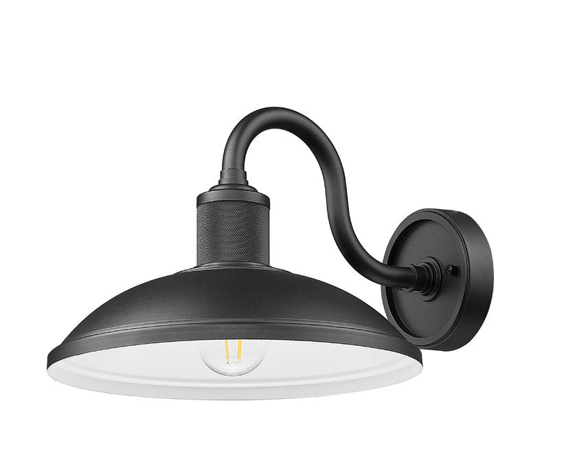 Z-Lite RLM 1-Light Medium Bulb Base Aluminum Sand Black Frame Outdoor Wall Lighting