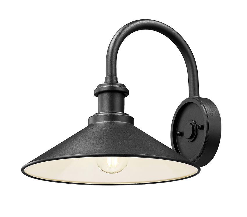 Z-Lite RLM 5021M-BK 1-Light Medium Bulb Base Aluminum Sand Black Frame Outdoor Wall Lighting