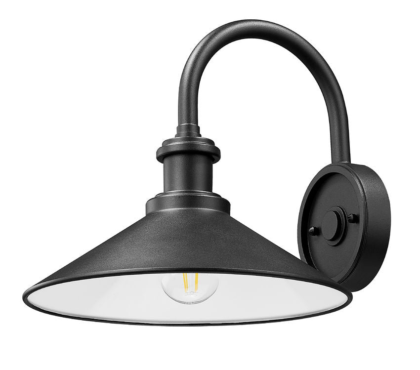 Z-Lite RLM 5021M-BK 1-Light Medium Bulb Base Aluminum Sand Black Frame Outdoor Wall Lighting