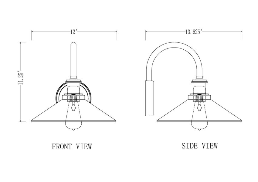 Z-Lite RLM 5021M-BK 1-Light Medium Bulb Base Aluminum Sand Black Frame Outdoor Wall Lighting