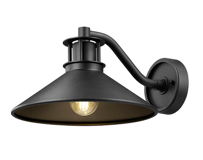 Z-Lite RLM 5022M-BK 1-Light Medium Bulb Base Aluminum Sand Black Frame Outdoor Wall Lighting