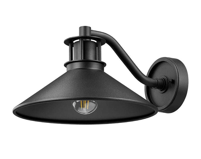 Z-Lite RLM 5022M-BK 1-Light Medium Bulb Base Aluminum Sand Black Frame Outdoor Wall Lighting
