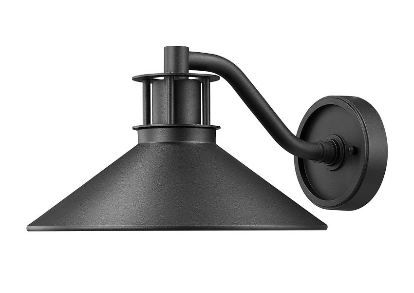 Z-Lite RLM 5022M-BK 1-Light Medium Bulb Base Aluminum Sand Black Frame Outdoor Wall Lighting