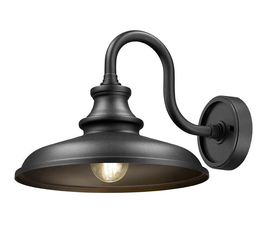 Z-Lite RLM 5023M-BK 1-Light Medium Bulb Base Aluminum Sand Black Frame Outdoor Wall Lighting