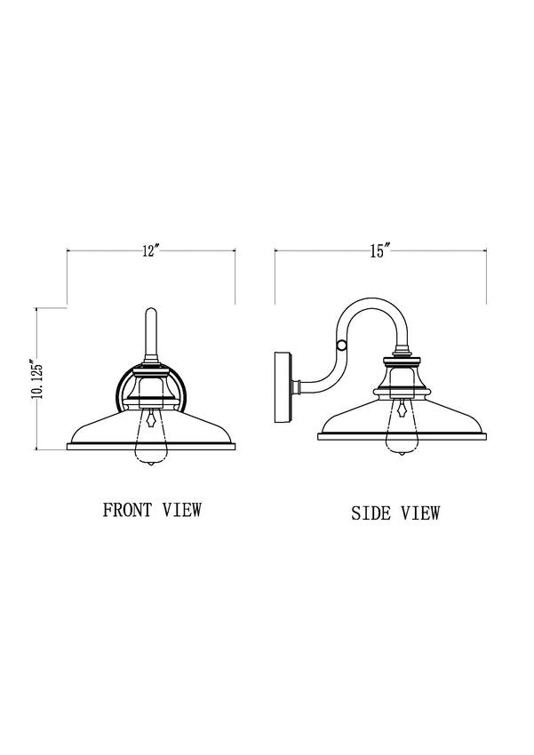 Z-Lite RLM 5023M-BK 1-Light Medium Bulb Base Aluminum Sand Black Frame Outdoor Wall Lighting