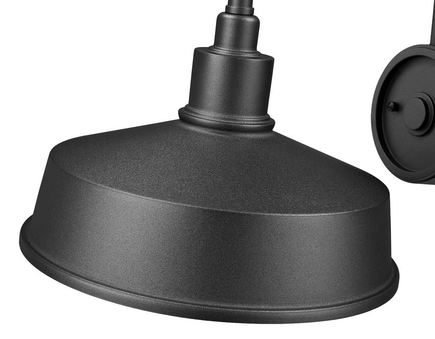 Z-Lite RLM 5024M-BK 1-Light Medium Bulb Base Aluminum Sand Black Frame Outdoor Wall Lighting