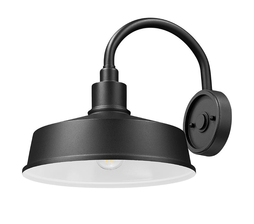 Z-Lite RLM 5024M-BK 1-Light Medium Bulb Base Aluminum Sand Black Frame Outdoor Wall Lighting