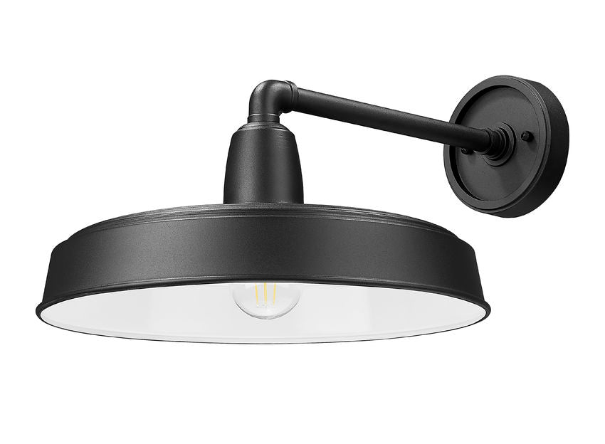 Z-Lite RLM 5025B-BK 1-Light Medium Bulb Base Aluminum Sand Black Frame Outdoor Wall Lighting