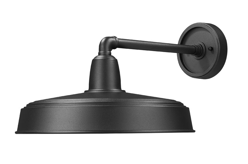 Z-Lite RLM 5025B-BK 1-Light Medium Bulb Base Aluminum Sand Black Frame Outdoor Wall Lighting