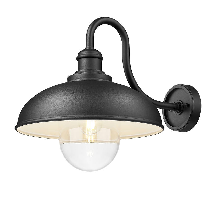 Z-Lite RLM 5026B-BK 1-Light Medium Bulb Base Aluminum Sand Black Frame Outdoor Wall Lighting