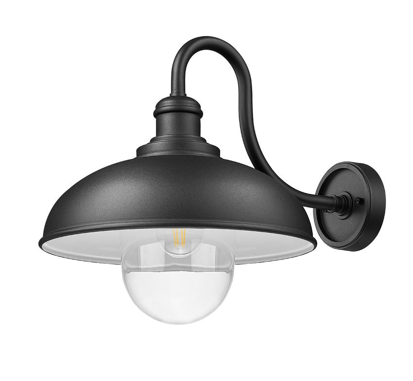 Z-Lite RLM 5026B-BK 1-Light Medium Bulb Base Aluminum Sand Black Frame Outdoor Wall Lighting