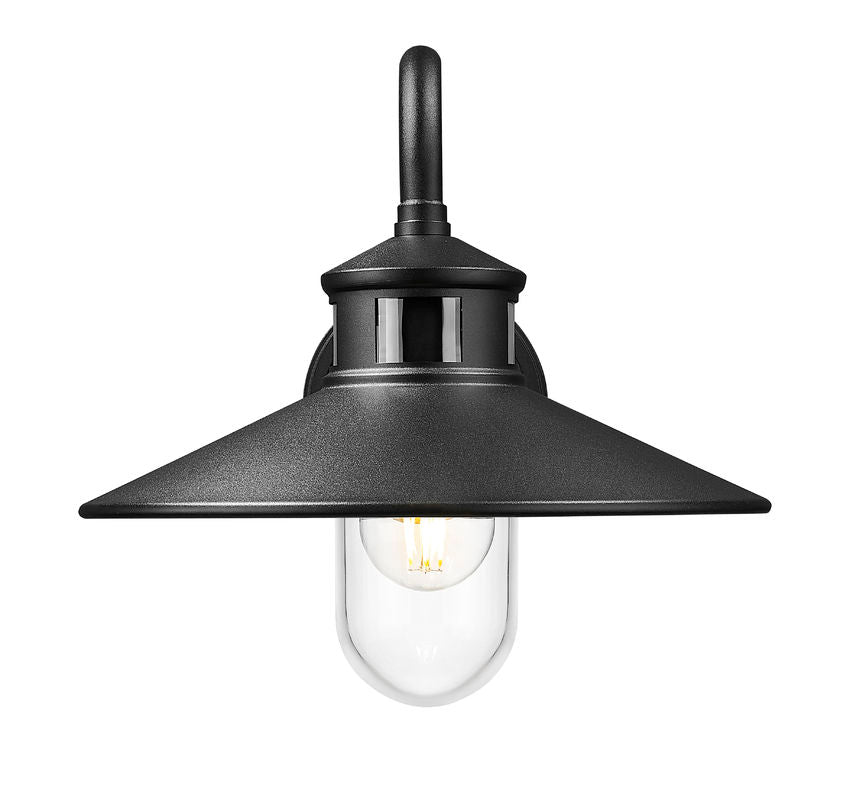 Z-Lite RLM 5027M-BK 1-Light Medium Bulb Base Aluminum Sand Black Frame Outdoor Wall Lighting