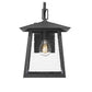 Z-Lite Rainer 10" 1-Light Black Aluminum Outdoor Wall Light With Clear Seedy Glass Shade