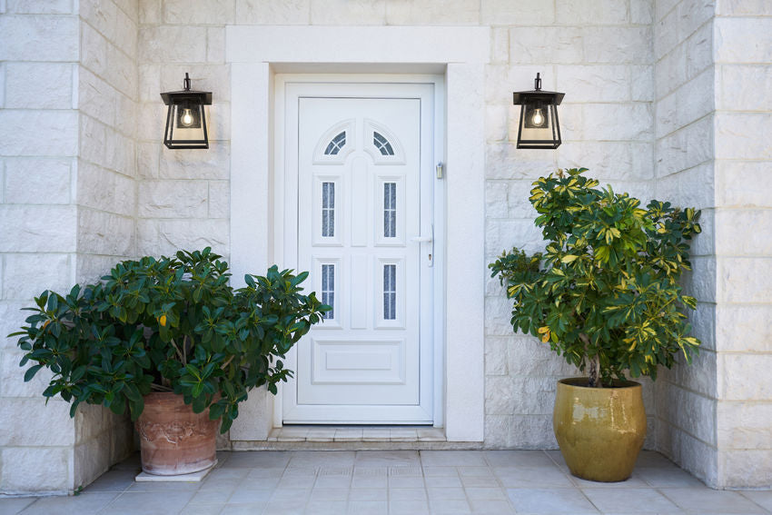 Z-Lite Rainer 10" 1-Light Black Aluminum Outdoor Wall Light With Clear Seedy Glass Shade