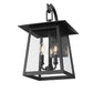 Z-Lite Rainer 12" 3-Light Black Aluminum Outdoor Wall Light With Clear Seedy Glass Shade