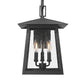 Z-Lite Rainer 12" 3-Light Black Aluminum Outdoor Wall Light With Clear Seedy Glass Shade