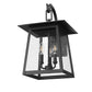 Z-Lite Rainer 12" 3-Light Black Aluminum Outdoor Wall Light With Clear Seedy Glass Shade