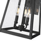 Z-Lite Rainer 12" 3-Light Black Aluminum Outdoor Wall Light With Clear Seedy Glass Shade