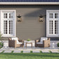 Z-Lite Rainer 12" 3-Light Black Aluminum Outdoor Wall Light With Clear Seedy Glass Shade