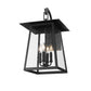 Z-Lite Rainer 14" 4-Light Black Aluminum Outdoor Wall Light With Clear Seedy Glass Shade