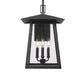 Z-Lite Rainer 14" 4-Light Black Aluminum Outdoor Wall Light With Clear Seedy Glass Shade