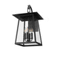 Z-Lite Rainer 14" 4-Light Black Aluminum Outdoor Wall Light With Clear Seedy Glass Shade