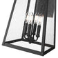 Z-Lite Rainer 14" 4-Light Black Aluminum Outdoor Wall Light With Clear Seedy Glass Shade