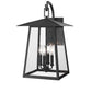 Z-Lite Rainer 14" 4-Light Black Aluminum Outdoor Wall Light With Clear Seedy Glass Shade