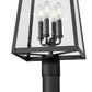 Z-Lite Rainer 14" W x 118" H 4-Light Black Aluminum Outdoor Post Mounted Fixture With Clear Seedy Glass Shade
