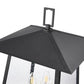 Z-Lite Rainer 14" W x 142" H 4-Light Black Aluminum Outdoor Post Mounted Fixture With Clear Seedy Glass Shade