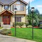 Z-Lite Rainer 14" W x 142" H 4-Light Black Aluminum Outdoor Post Mounted Fixture With Clear Seedy Glass Shade