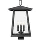 Z-Lite Rainer 14" W x 23" H 4-Light Black Aluminum Outdoor Post Mount Fixture With Clear Seedy Glass Shade