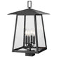 Z-Lite Rainer 14" W x 23" H 4-Light Black Aluminum Outdoor Post Mount Fixture With Clear Seedy Glass Shade
