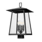 Z-Lite Rainer 14" W x 23" H 4-Light Black Aluminum Outdoor Post Mount Fixture With Clear Seedy Glass Shade