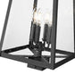 Z-Lite Rainer 14" W x 23" H 4-Light Black Aluminum Outdoor Post Mount Fixture With Clear Seedy Glass Shade