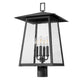 Z-Lite Rainer 14" W x 24" H 4-Light Black Aluminum Outdoor Post Mount Fixture With Clear Seedy Glass Shade
