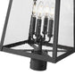 Z-Lite Rainer 14" W x 24" H 4-Light Black Aluminum Outdoor Post Mount Fixture With Clear Seedy Glass Shade