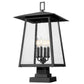 Z-Lite Rainer 14" W x 25" H 4-Light Black Aluminum Outdoor Pier Mounted Fixture With Clear Seedy Glass Shade