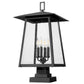 Z-Lite Rainer 14" W x 25" H 4-Light Black Aluminum Outdoor Pier Mounted Fixture With Clear Seedy Glass Shade