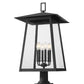 Z-Lite Rainer 14" W x 34" H 6-Light Black Aluminum Outdoor Pier Mounted Fixture With Clear Seedy Glass Shade