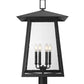 Z-Lite Rainer 14" W x 34" H 6-Light Black Aluminum Outdoor Pier Mounted Fixture With Clear Seedy Glass Shade