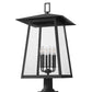 Z-Lite Rainer 14" W x 34" H 6-Light Black Aluminum Outdoor Pier Mounted Fixture With Clear Seedy Glass Shade